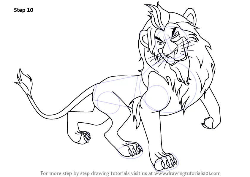 Step by Step How to Draw Scar from The Lion King ... - 842 x 596 png 92kB