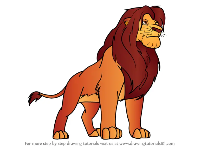 Learn How to Draw Simba from The Lion King (The Lion King) Step by Step ...