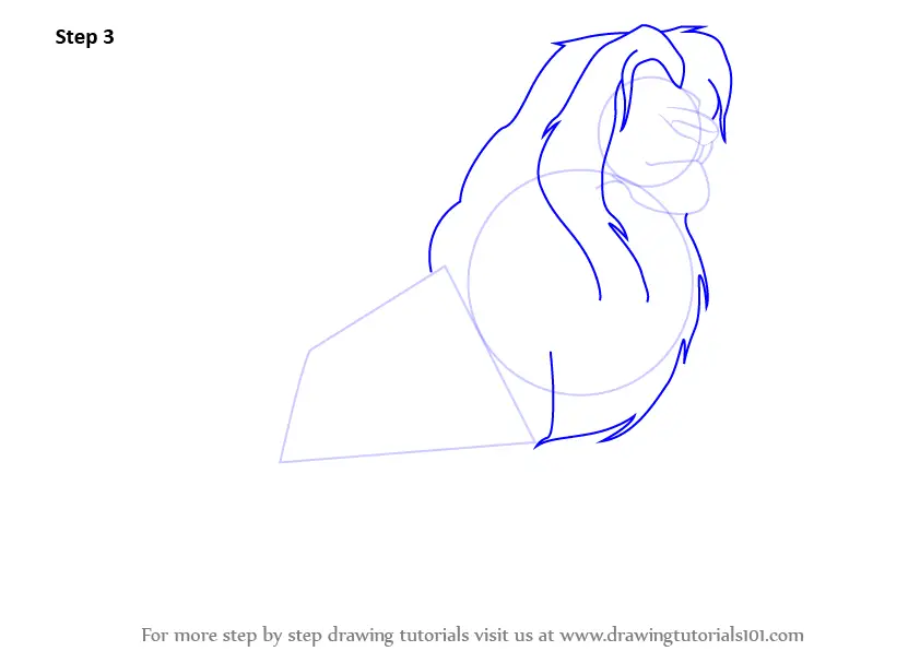 Learn How to Draw Simba from The Lion King (The Lion King) Step by Step