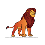 How to Draw Simba from The Lion King