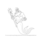 How to Draw King Triton from The Little Mermaid