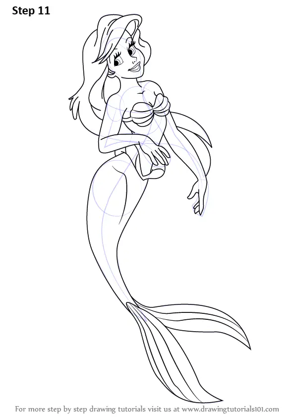 Learn How to Draw Princess Ariel from The Little Mermaid (The Little