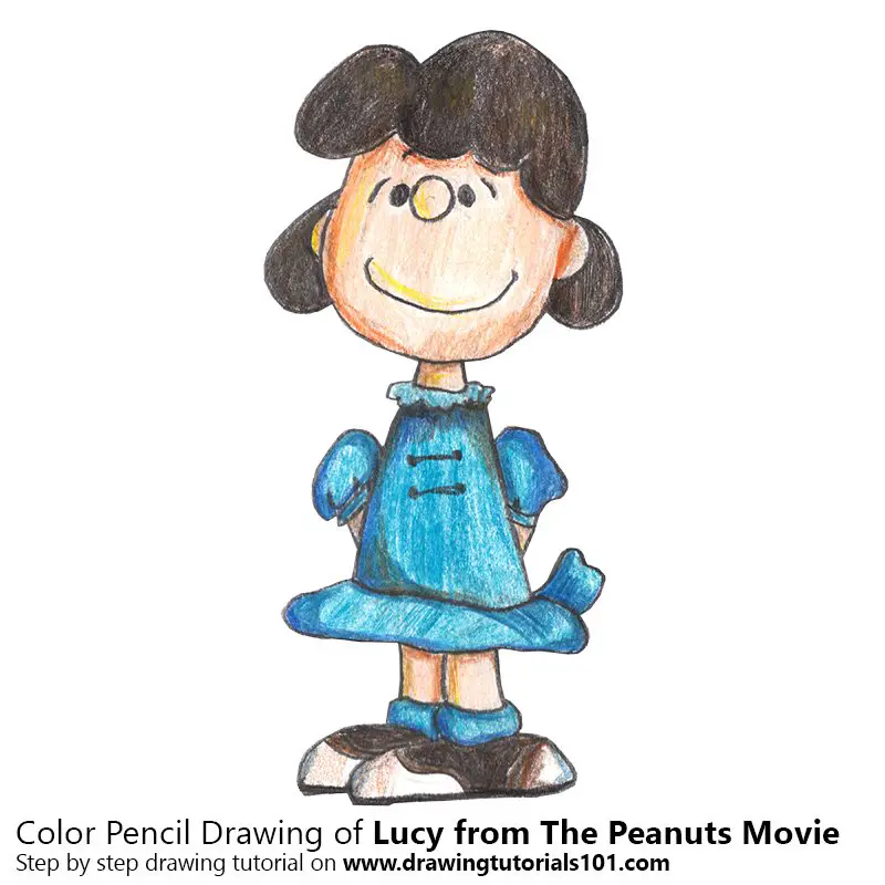 Lucy from The Peanuts Movie Color Pencil Drawing