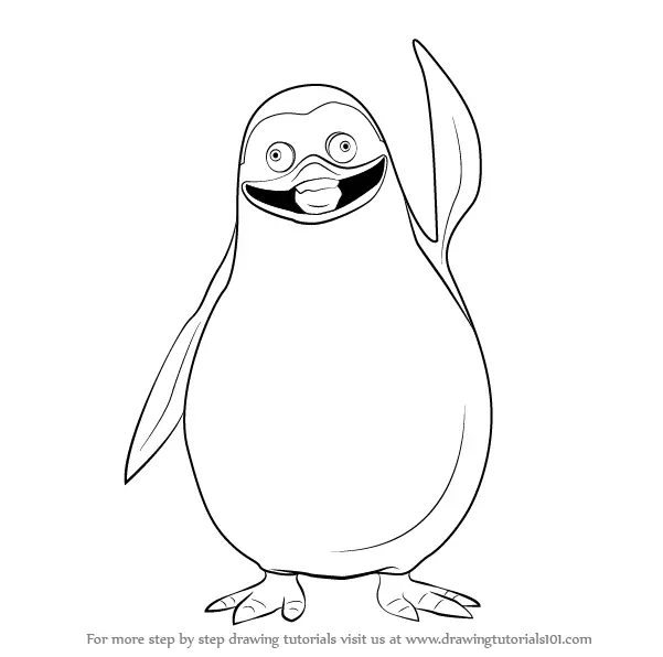 Learn How to Draw Private from The Penguins of Madagascar (The Penguins