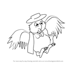 How to Draw Deacon Owl from The Rescuers