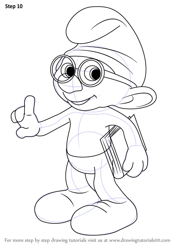 Learn How to Draw Brainy Smurf from The Smurfs (The Smurfs) Step by