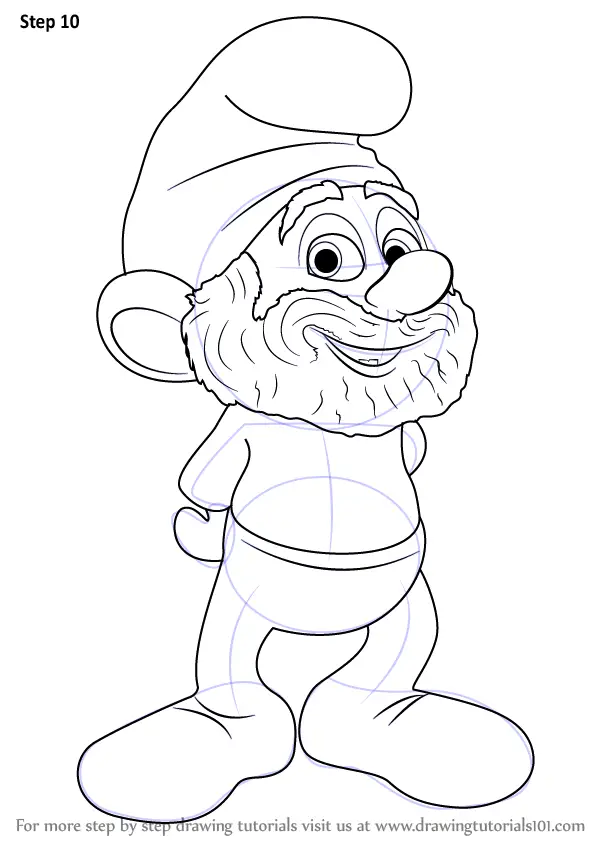 Step by Step How to Draw Papa Smurf from The Smurfs