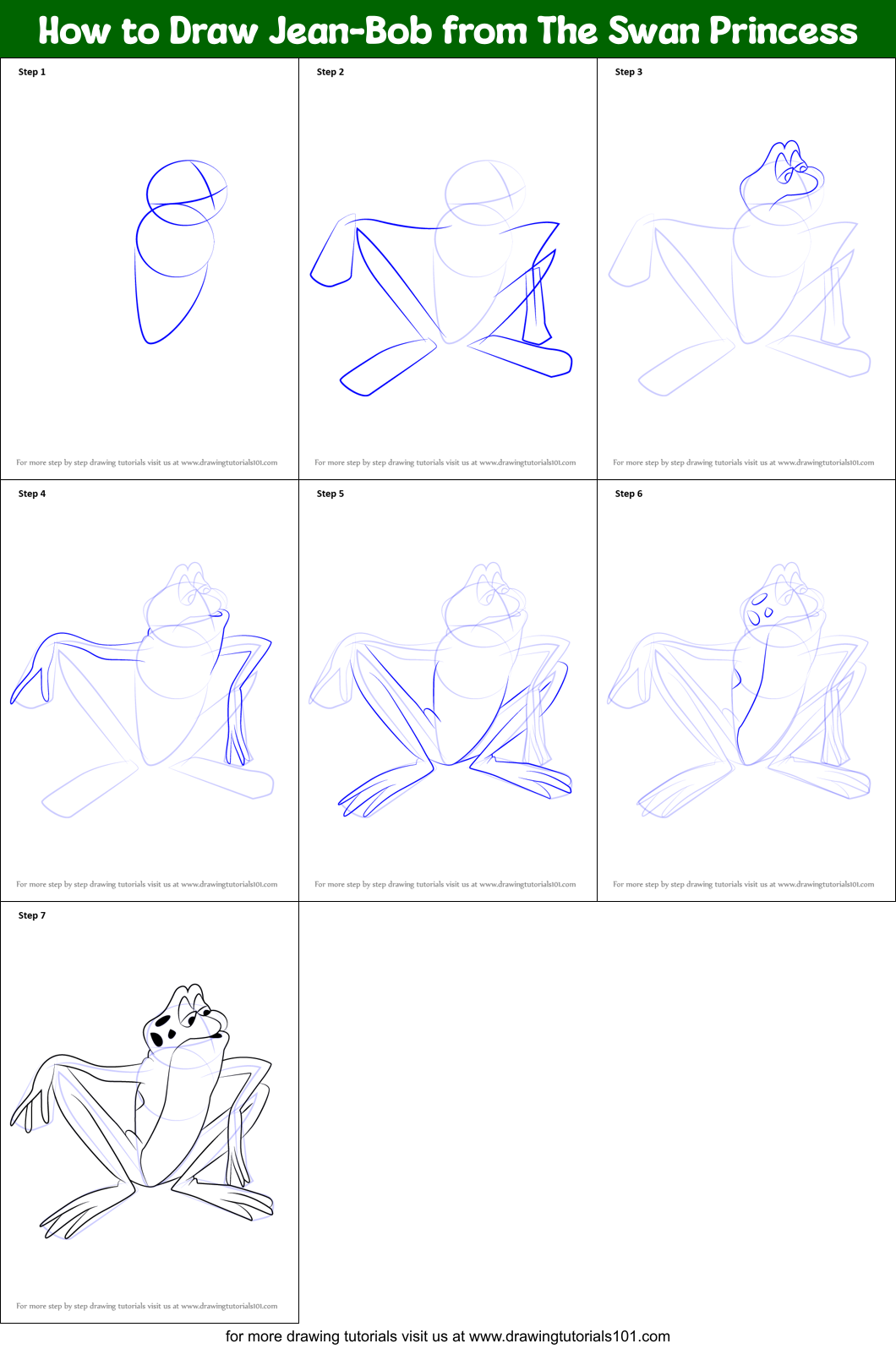 How to Draw Jean-Bob from The Swan Princess printable step by step ...