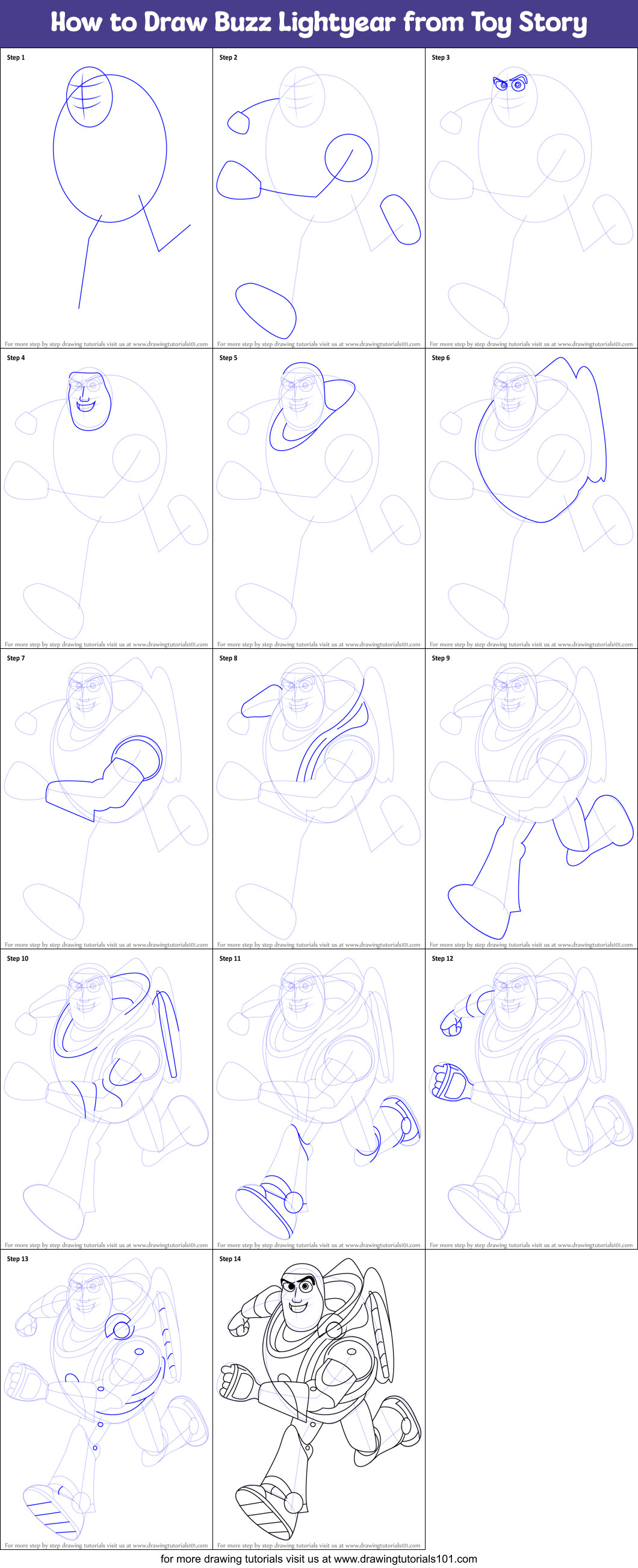 How to Draw Buzz Lightyear from Toy Story printable step by step ...