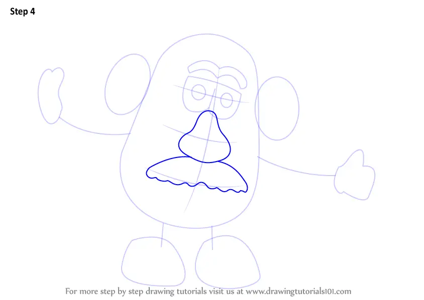 Step by Step How to Draw Mr. Potato Head from Toy Story