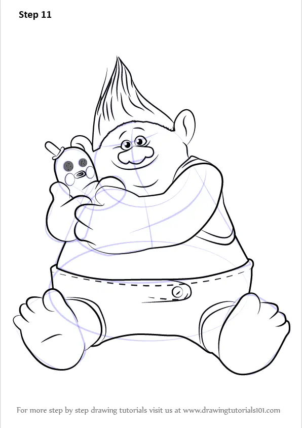 Learn How to Draw Biggie from Trolls (Trolls) Step by Step Drawing