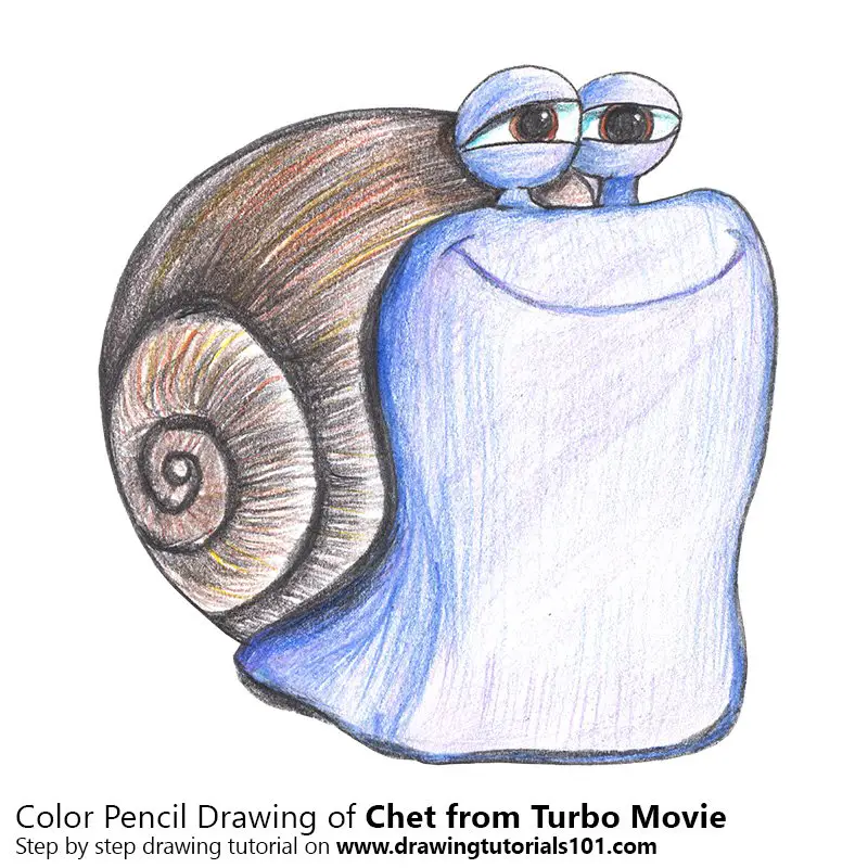 Chet from Turbo Movie Color Pencil Drawing