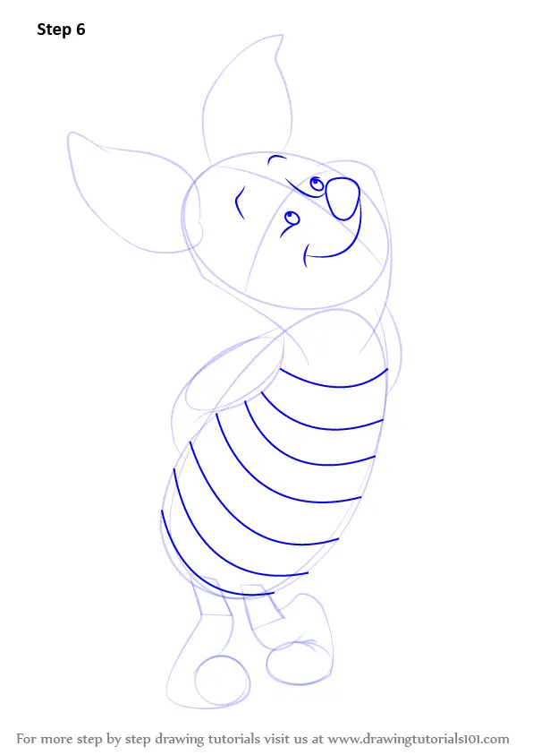 Learn How to Draw Piglet from Winnie the Pooh (Winnie the Pooh) Step by