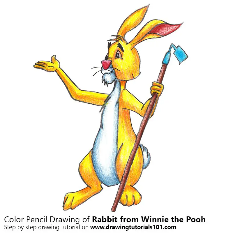 Rabbit from Winnie the Pooh Color Pencil Drawing