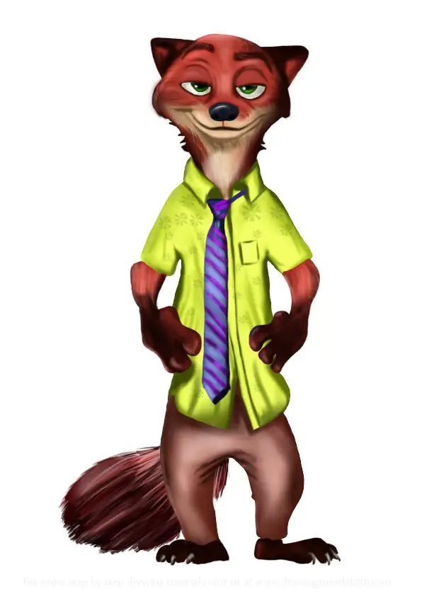 Learn How to Draw Nick Wilde from Zootopia (Zootopia) Step by Step