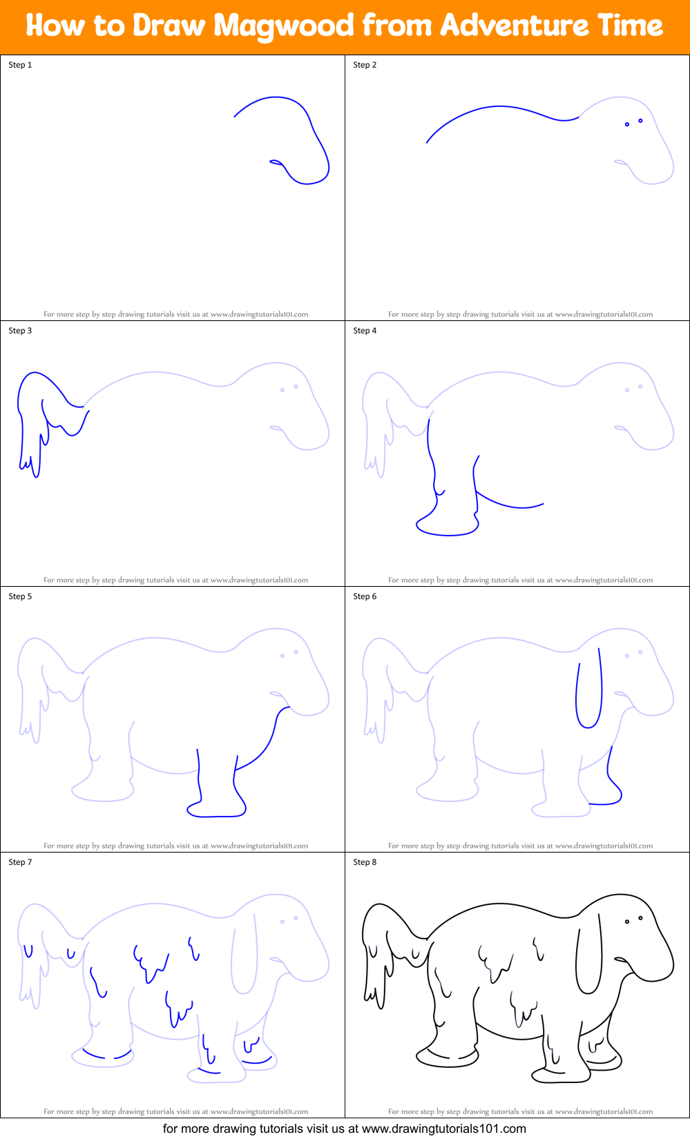 How to Draw Magwood from Adventure Time printable step by step drawing ...