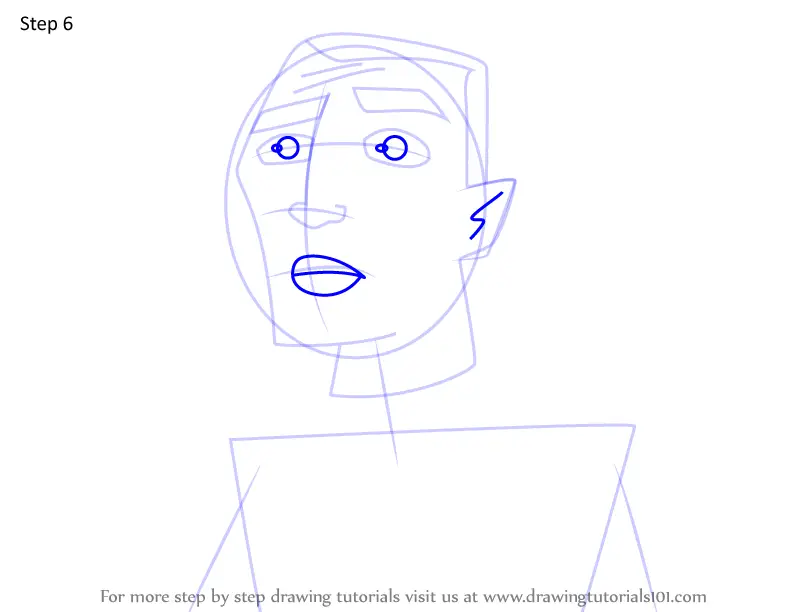 Step by Step How to Draw Colonel Hank Carter from American Dragon Jake ...