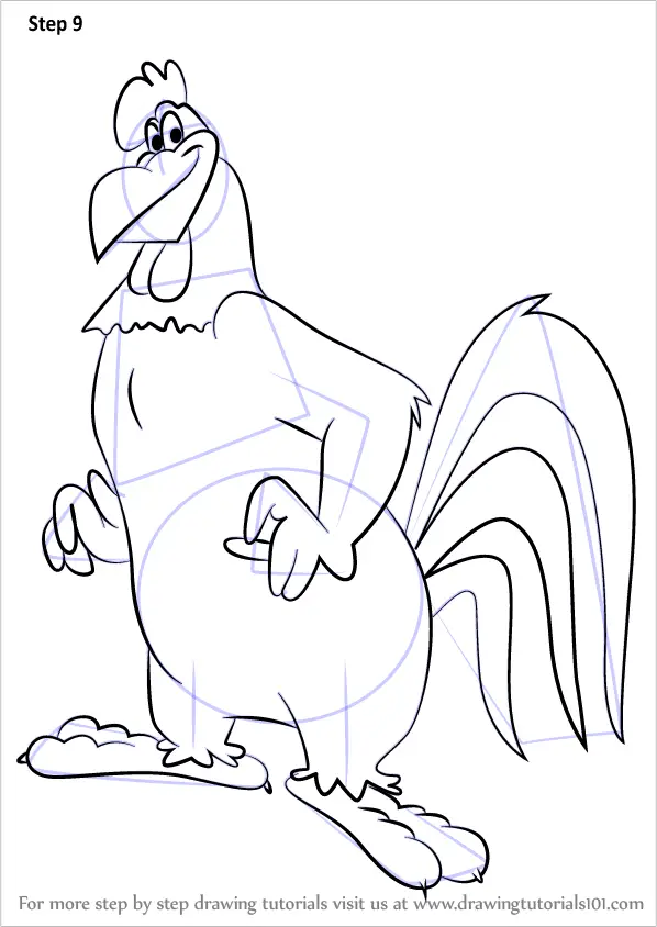 Step by Step How to Draw Foghorn Leghorn from Animaniacs