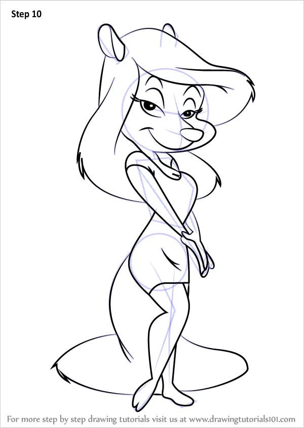 Step by Step How to Draw Minerva Mink from Animaniacs