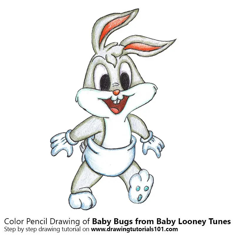 Baby Bugs from Baby Looney Tunes Color Pencil Drawing