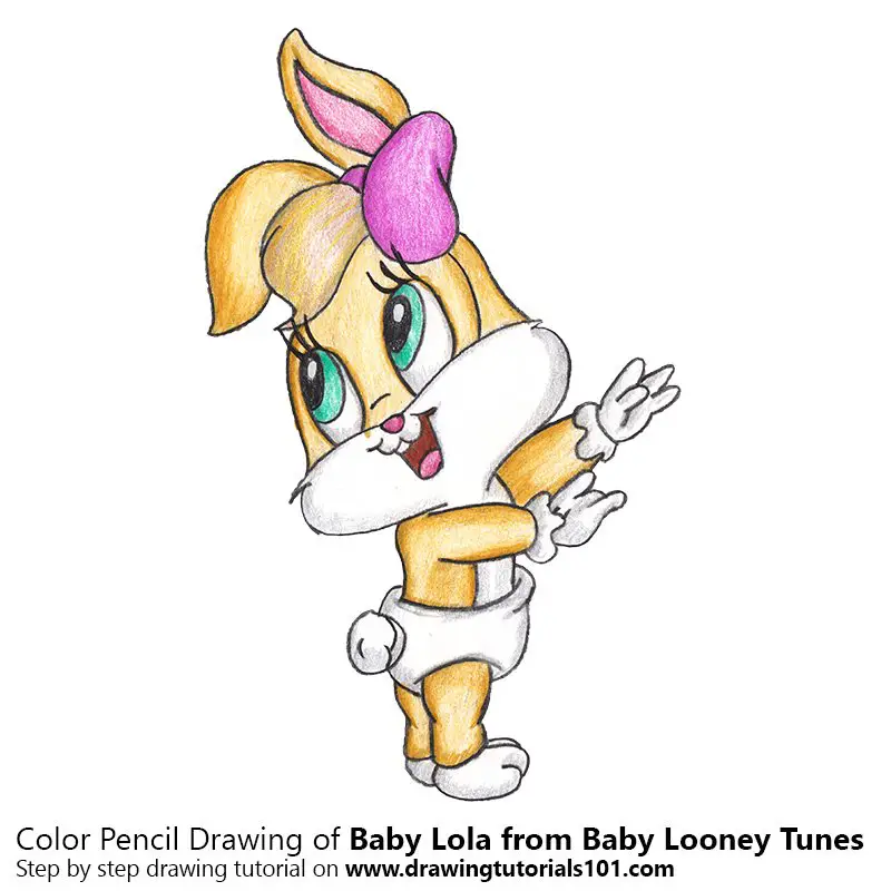 Baby Lola from Baby Looney Tunes Color Pencil Drawing