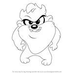 How to Draw Baby Taz from Baby Looney Tunes
