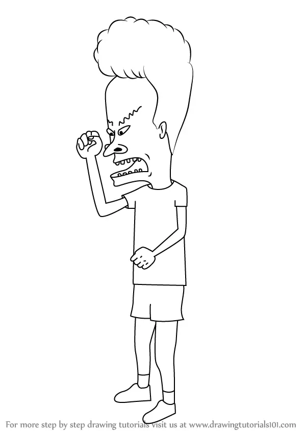 How To Draw Beavis From Beavis And Butt Head Beavis And Butt Head Step By Step 