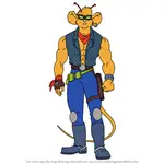 How to Draw Throttle from Biker Mice from Mars
