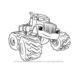 How to Draw Crusher from Blaze and the Monster Machines
