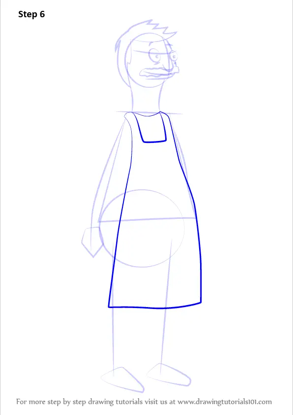 Learn How to Draw Bob Belcher from Bob's Burgers (Bob's Burgers) Step