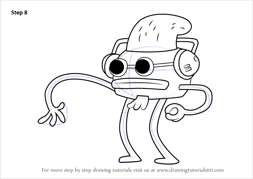 Step By Step How To Draw Dj Shap Fancy Bone From Bravest Warriors 