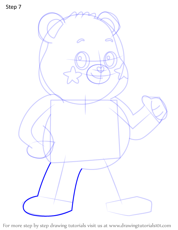 Learn How To Draw America Cares Bear From Care Bears Care Bears Step By Step Drawing Tutorials