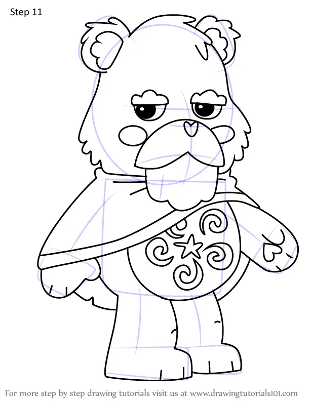 Learn How To Draw Watchful Bear From Care Bears Care Bears Step By