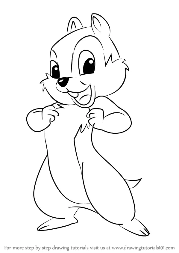 Learn How To Draw Chip From Chip And Dale (chip 'n' Dale) Step By Step 