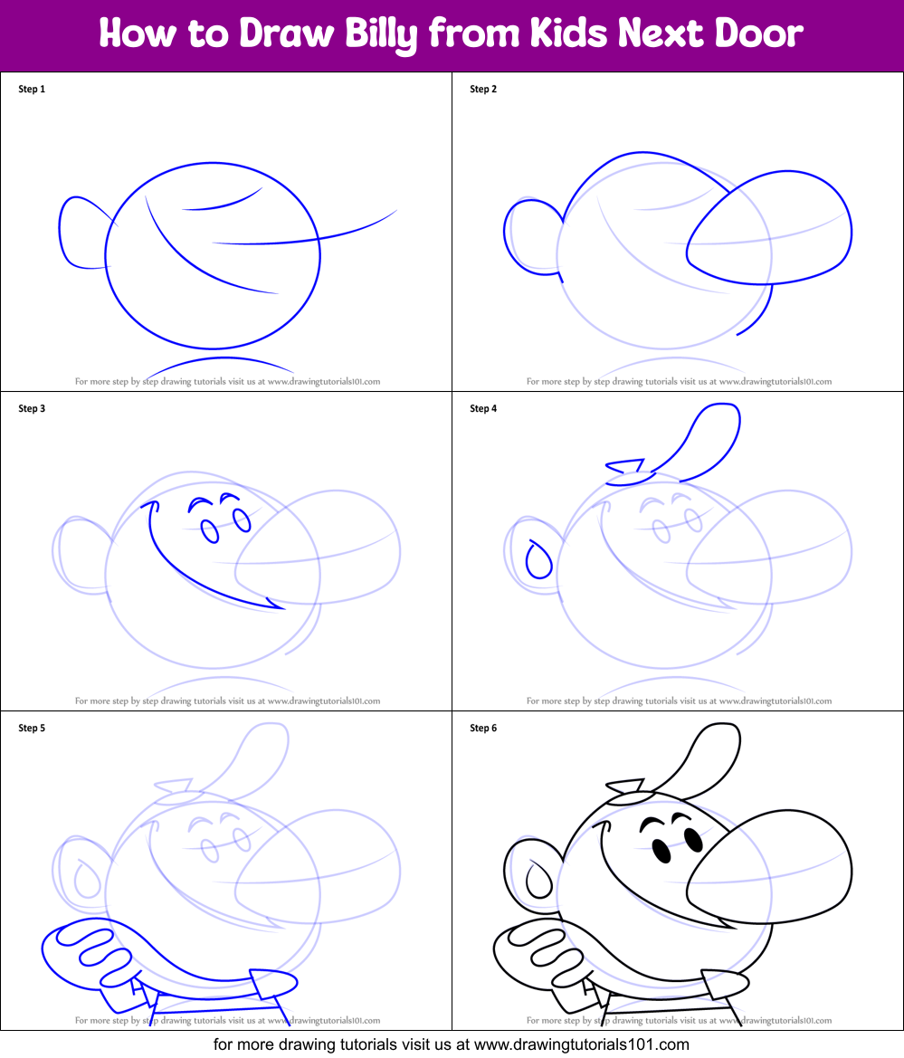 How to Draw Billy from Kids Next Door printable step by step drawing ...