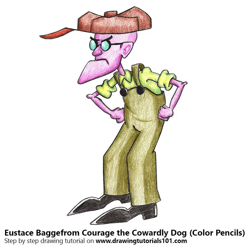 Eustace Bagge from Courage the Cowardly Dog Color Pencil Drawing