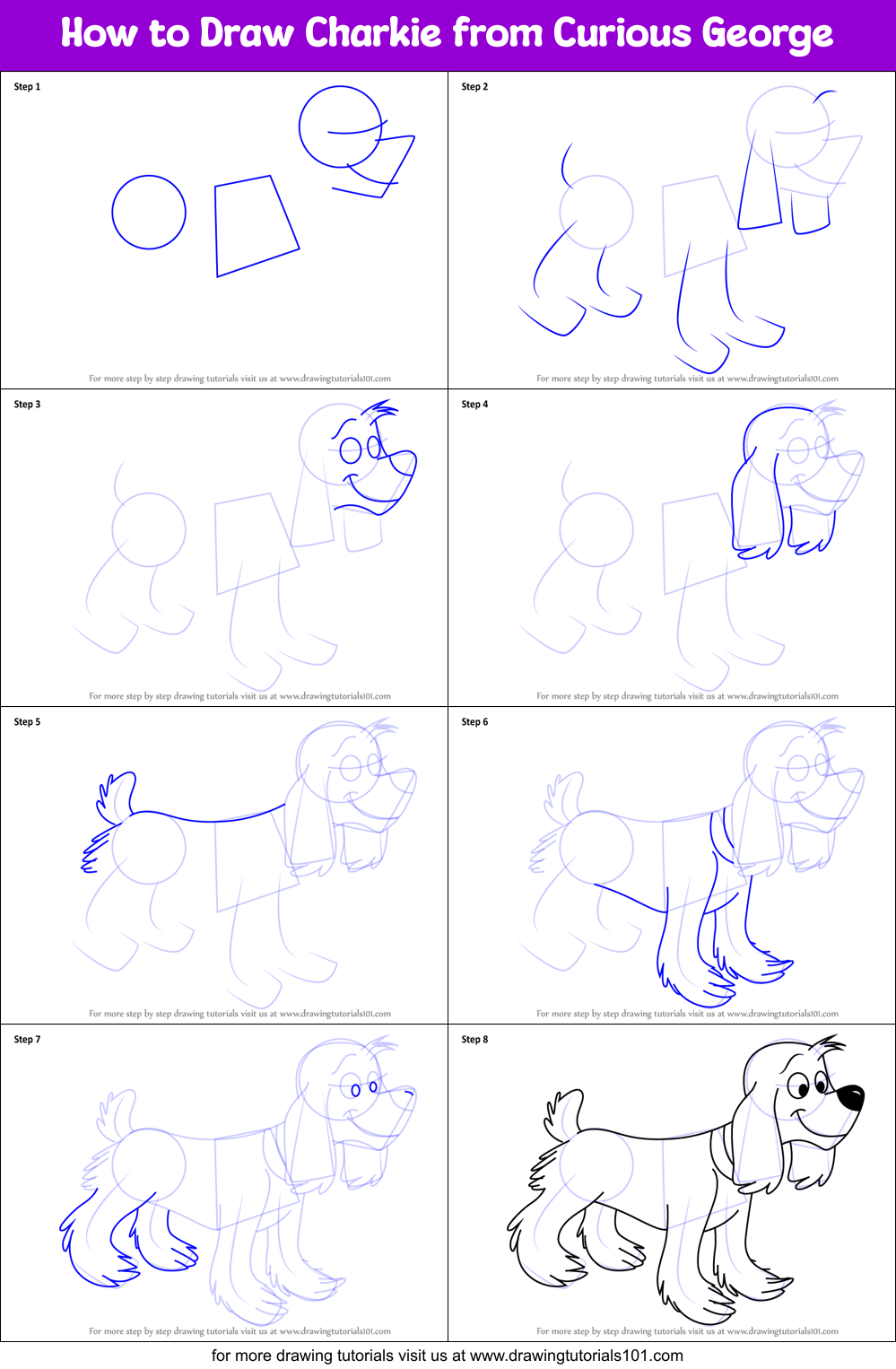 How to Draw Charkie from Curious George printable step by step drawing ...