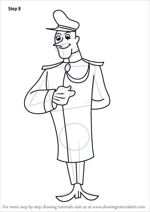 Learn How to Draw The Doorman from Curious George (Curious George) Step