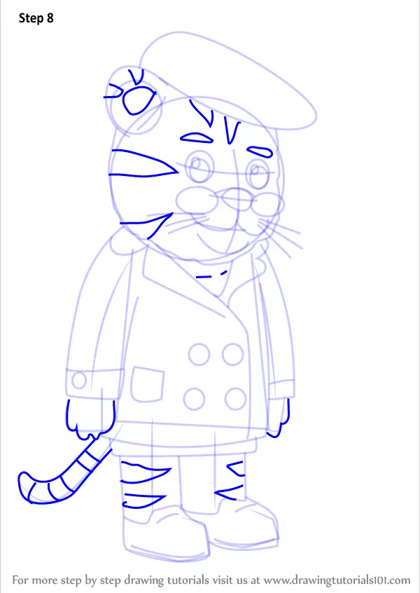 Learn How to Draw Grandpere Tiger from Daniel Tiger's Neighborhood