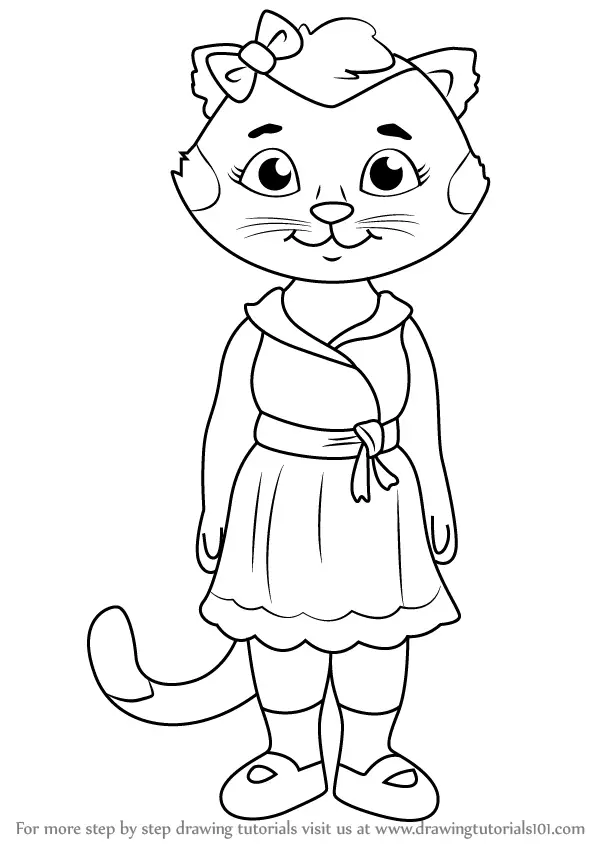 Step by Step How to Draw Henrietta Pussycat from Daniel Tiger's ...