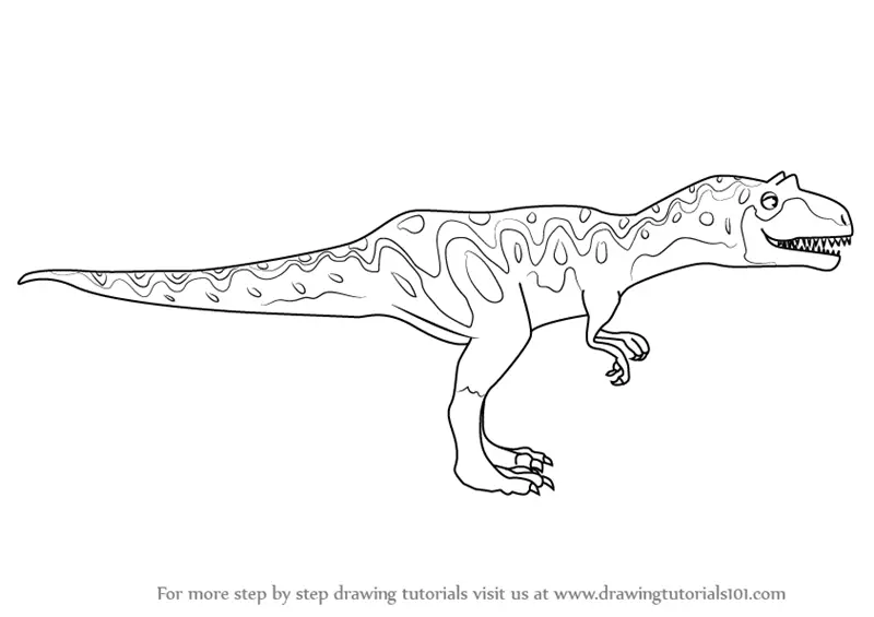 Step by Step How to Draw Alvin Allosaurus from Dinosaur Train ...