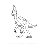 How to Draw Larry Lambeosaurus from Dinosaur Train