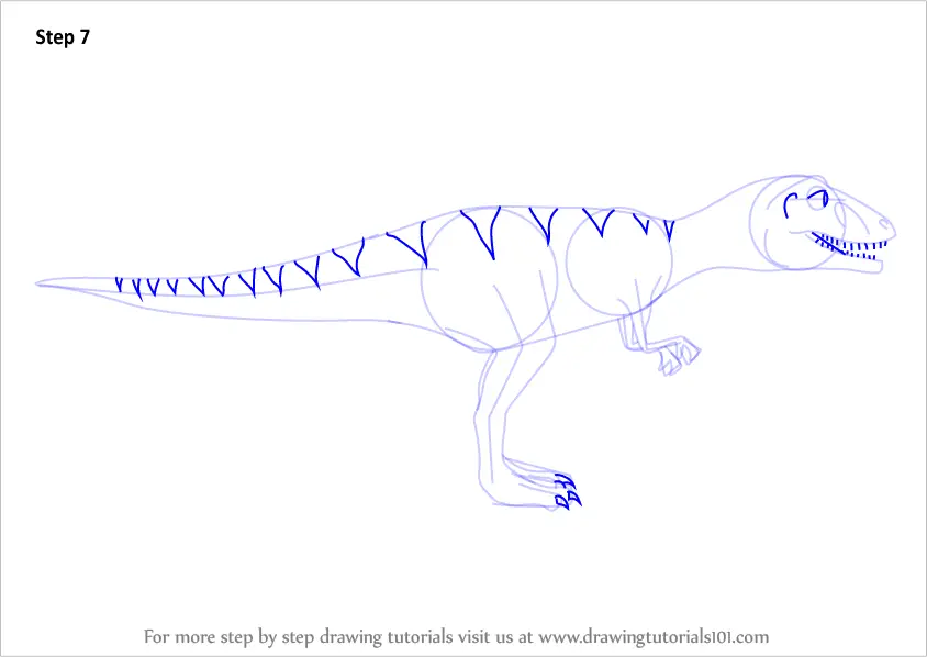 Step By Step How To Draw Laura Giganotosaurus From Dinosaur Train Drawingtutorials101 Com - giganotosaurus dinosaur roblox