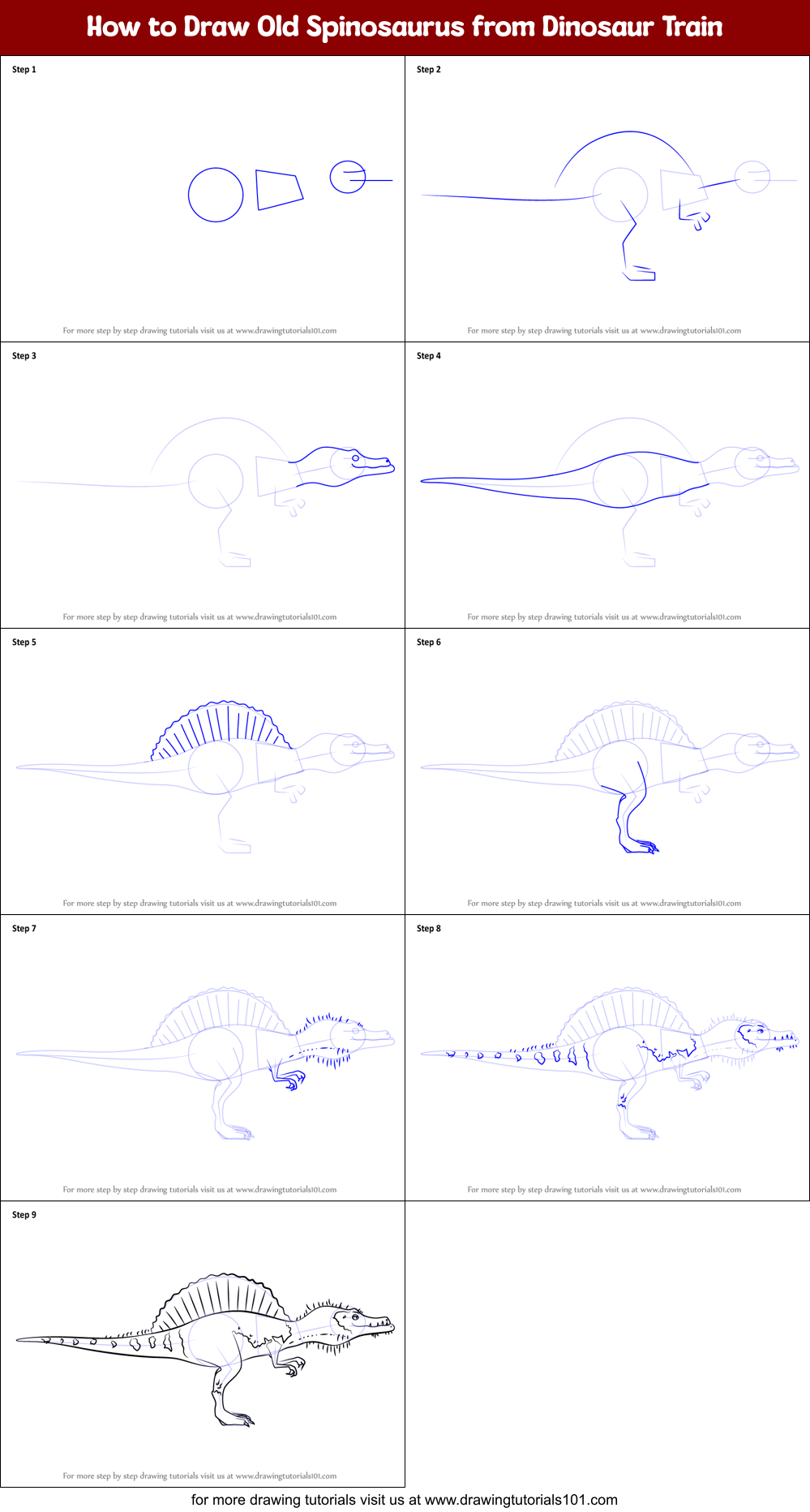 How To Draw Spinosaurus Step By Step At Drawing Tutor - vrogue.co