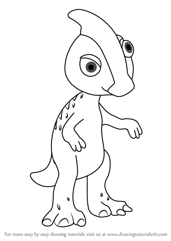 How to Draw Perry Parasaurolophus from Dinosaur Train. 