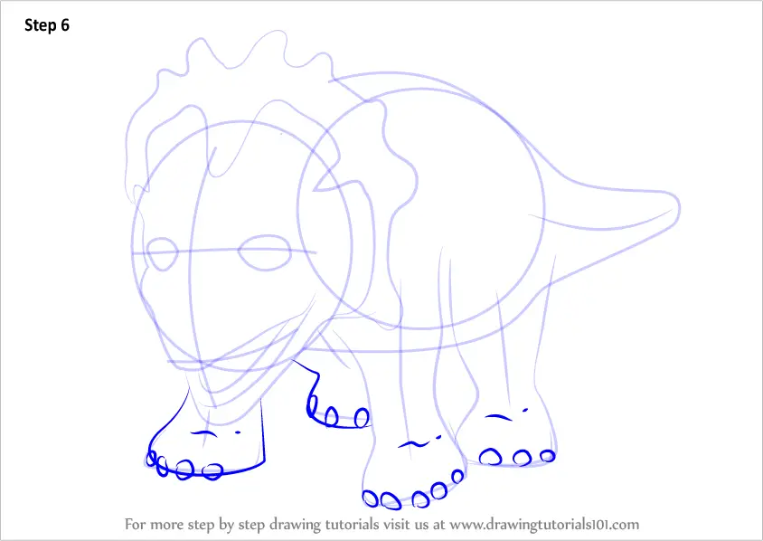 Download Step by Step How to Draw Stacie Styracosaurus from Dinosaur Train : DrawingTutorials101.com