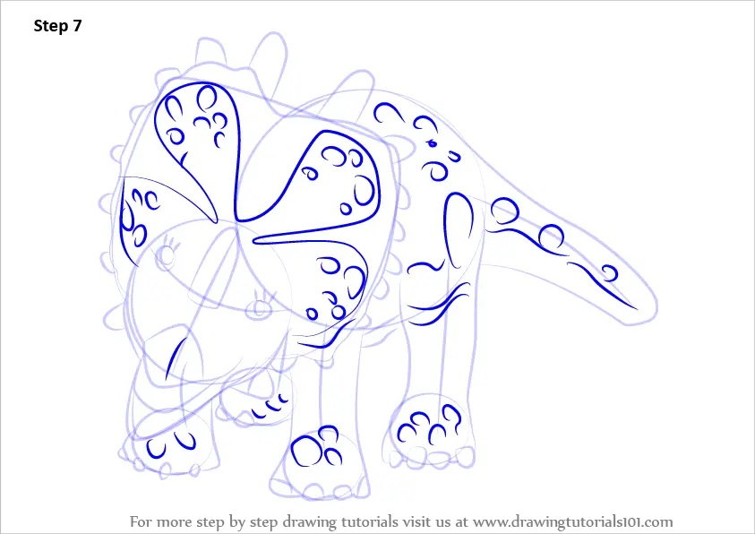 Download Step by Step How to Draw Stephie Styracosaurus from Dinosaur Train : DrawingTutorials101.com