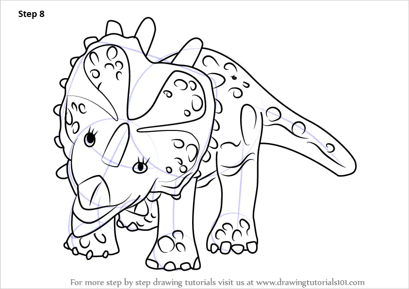 Learn How to Draw Stephie Styracosaurus from Dinosaur Train (Dinosaur ...