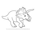 How to Draw Trudy Triceratops from Dinosaur Train