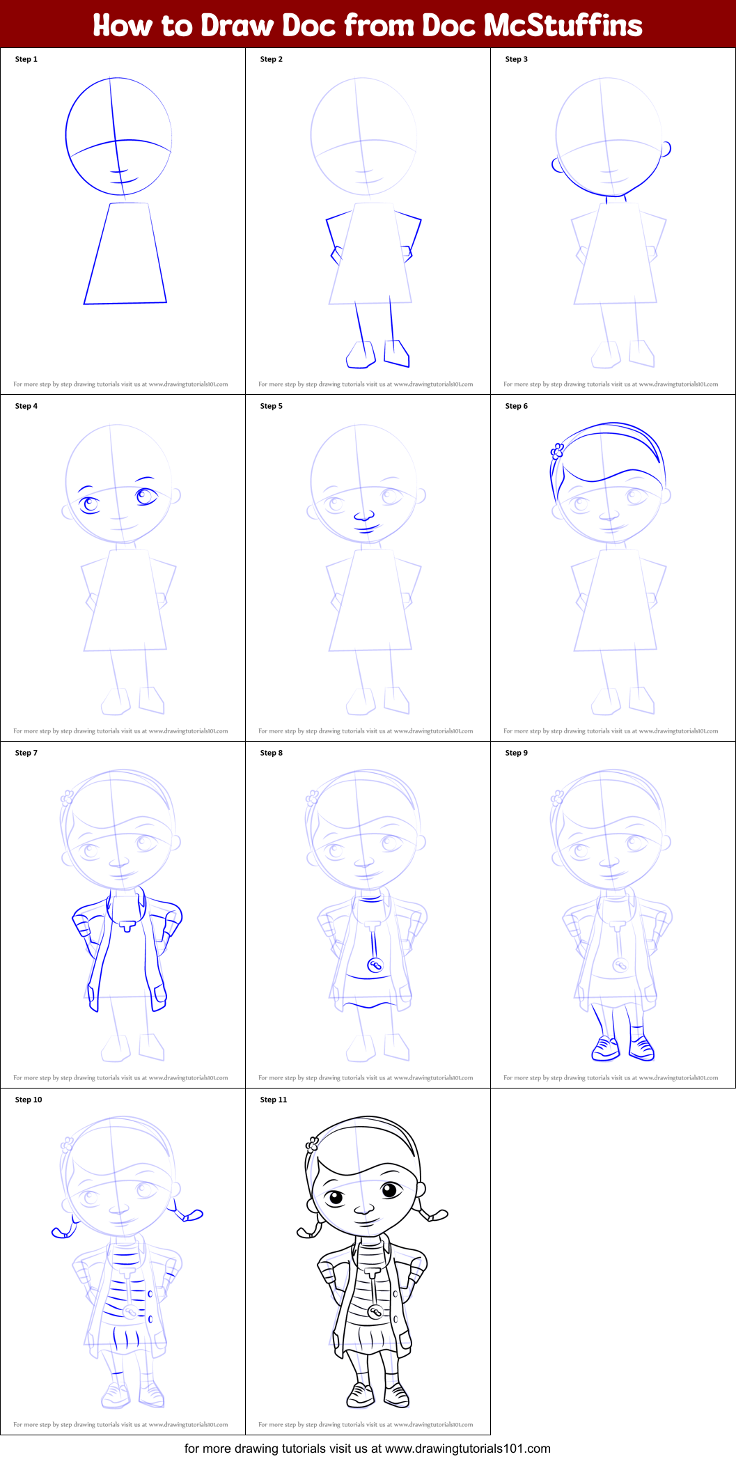 How To Draw Doc From Doc Mcstuffins Printable Step By Step Drawing 